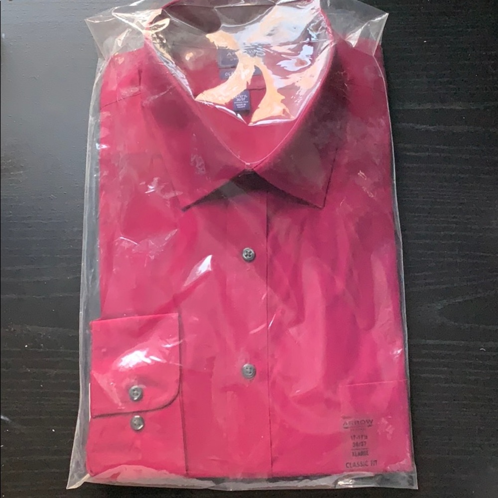 I am selling a brand new raspberry dress shirt